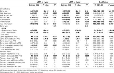 Donor and Recipient Polygenic Risk Scores Influence Kidney Transplant Function